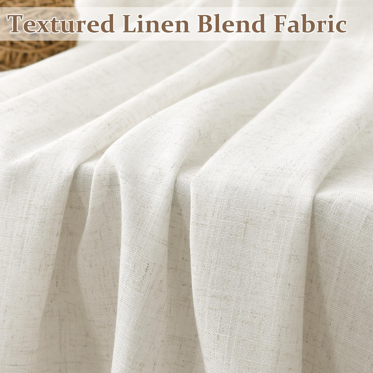 Nanspring side-view curtain shows structured drape for elegant bedrooms.