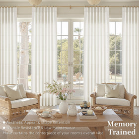 Nanspring memory-pleat close-up demonstrates lasting shape and luxurious drape.