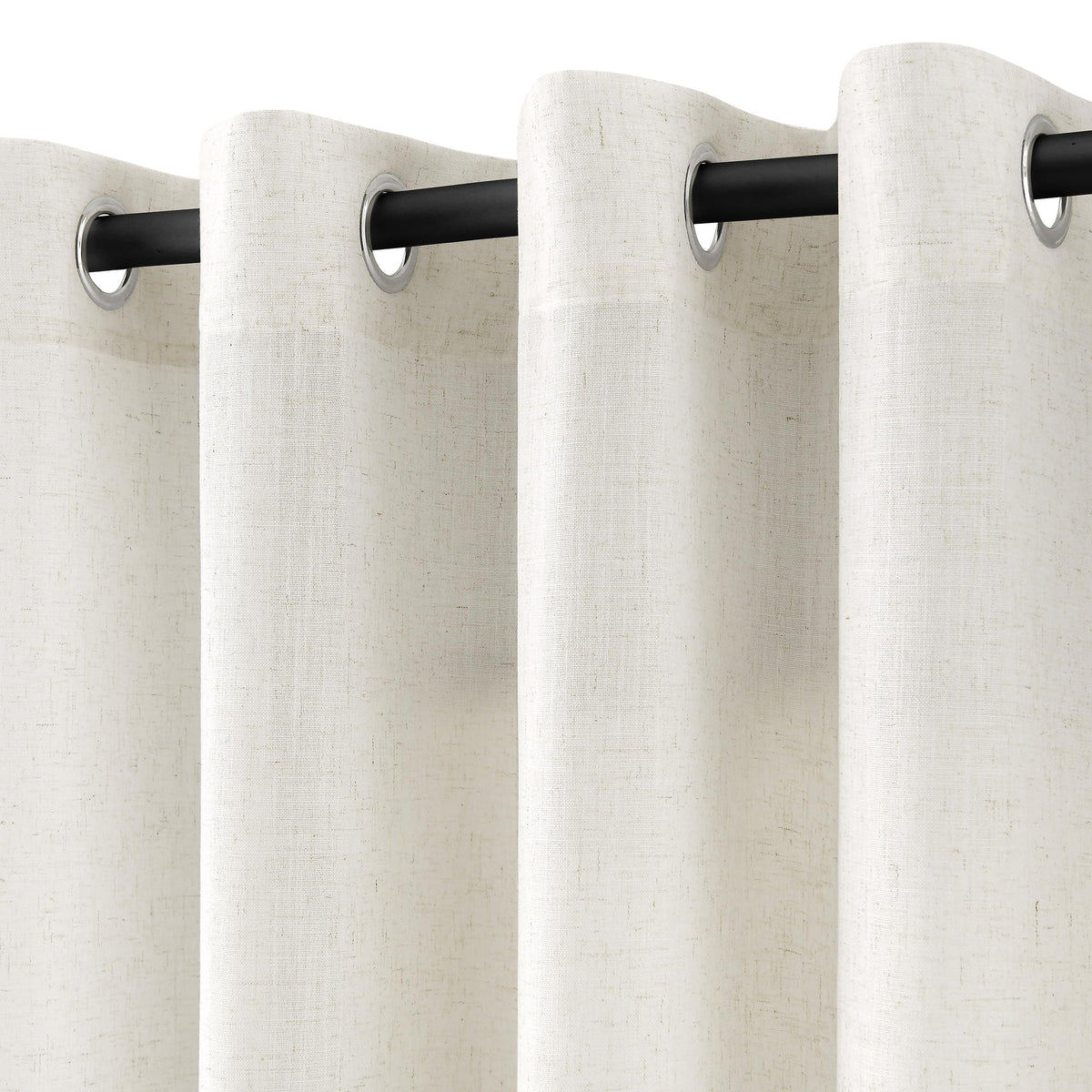 Nanspring natural linen curtains panel in cream diffuse soft light for living rooms