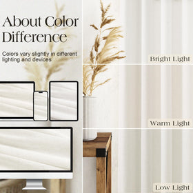 Nanspring neutral cream window drapes pair with birch furniture