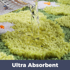 Naoloture machine-washable moss bath rug cleans easily.