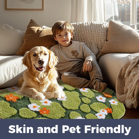 Naoloture non-slip backing keeps the rug firmly in place.