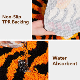 Naoloture tiger rug in bedroom adds warmth and charm.