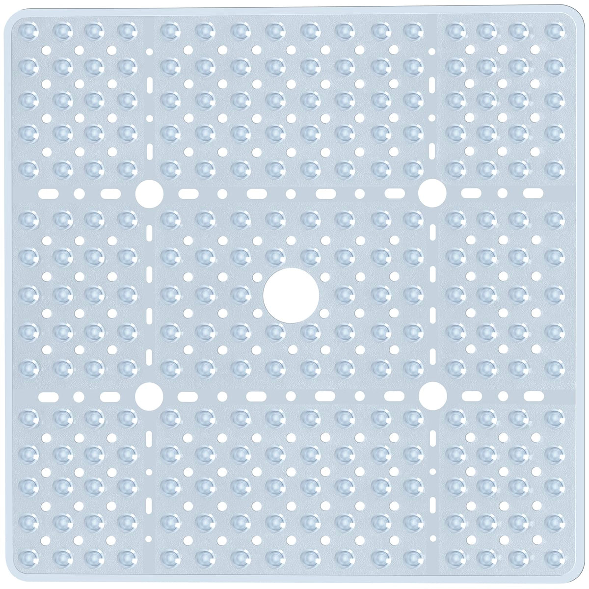Naoloture shower mat with 27x27 clear surface and large suction cups for secure grip