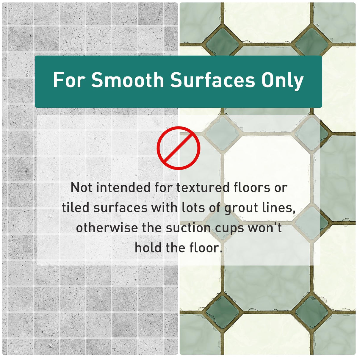 Naoloture clear design mat fits most showers with low profile