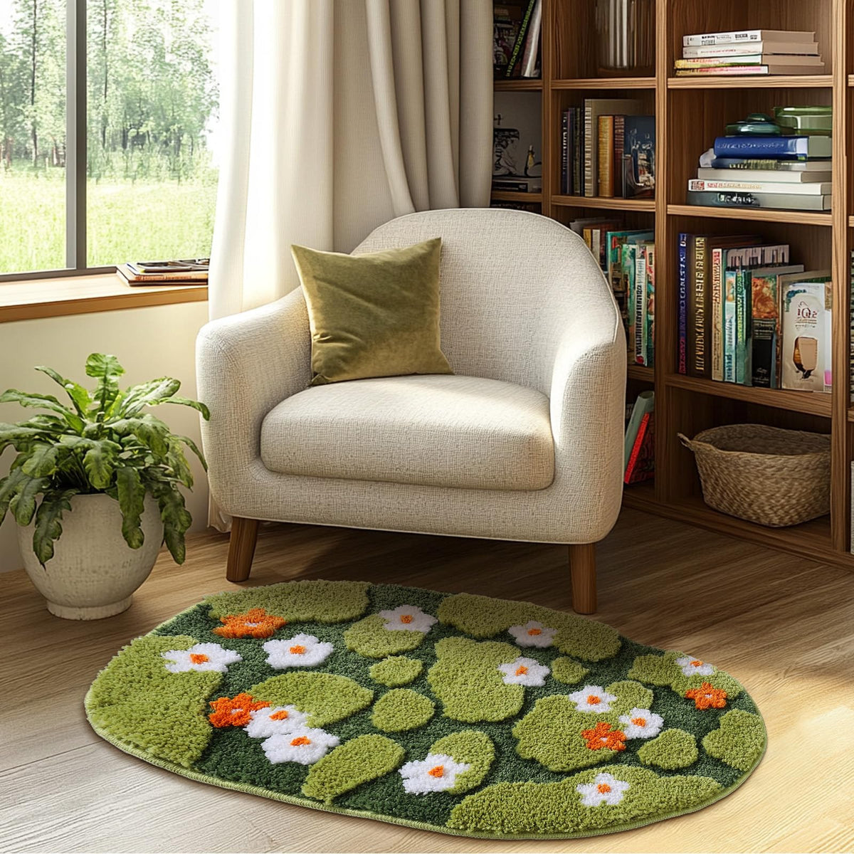 Naoloture soft-touch green bath mat feels luxurious after showers.