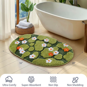 Naoloture ultra thick soft pile bath mat delivers plush comfort underfoot.