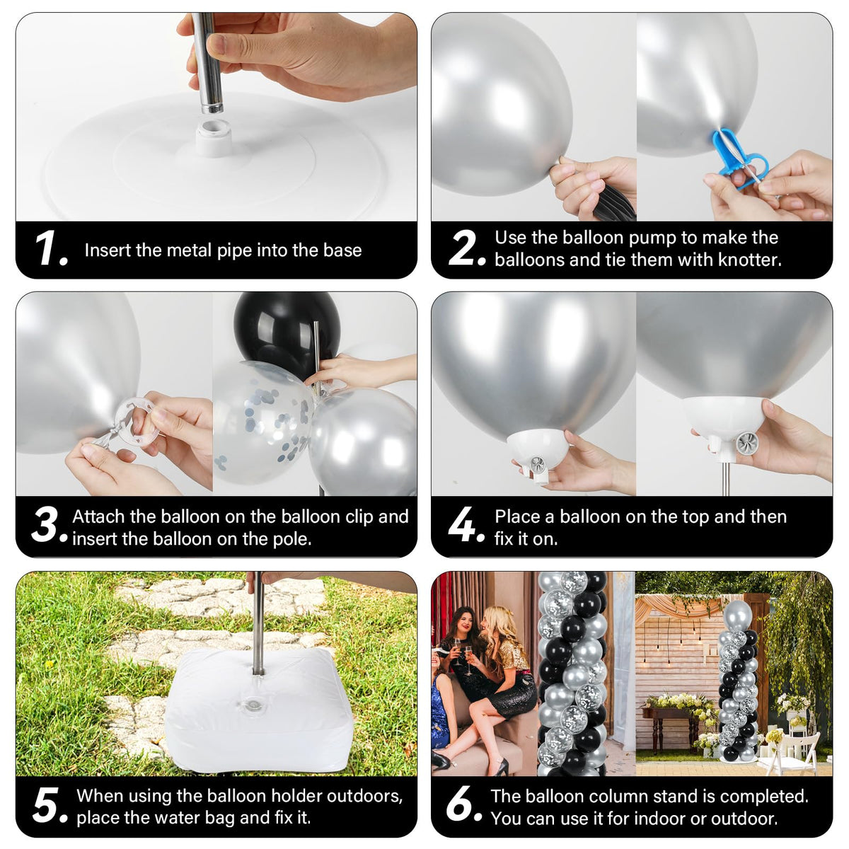 Naozinebi 10-inch metallic silver balloons for vibrant accents.