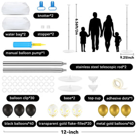 Naozinebi 100 balloons in black and gold for quick festive displays.