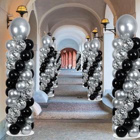Naozinebi 12-inch clear silver sheet-filled balloons for shimmering decor.