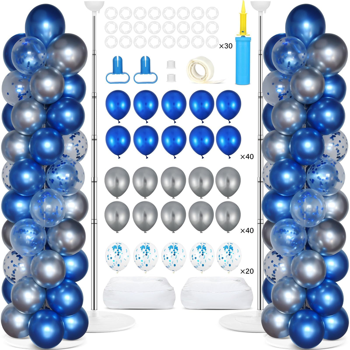 Naozinebi balloon column stand in navy blue for elegant party backdrops and tall centerpieces.