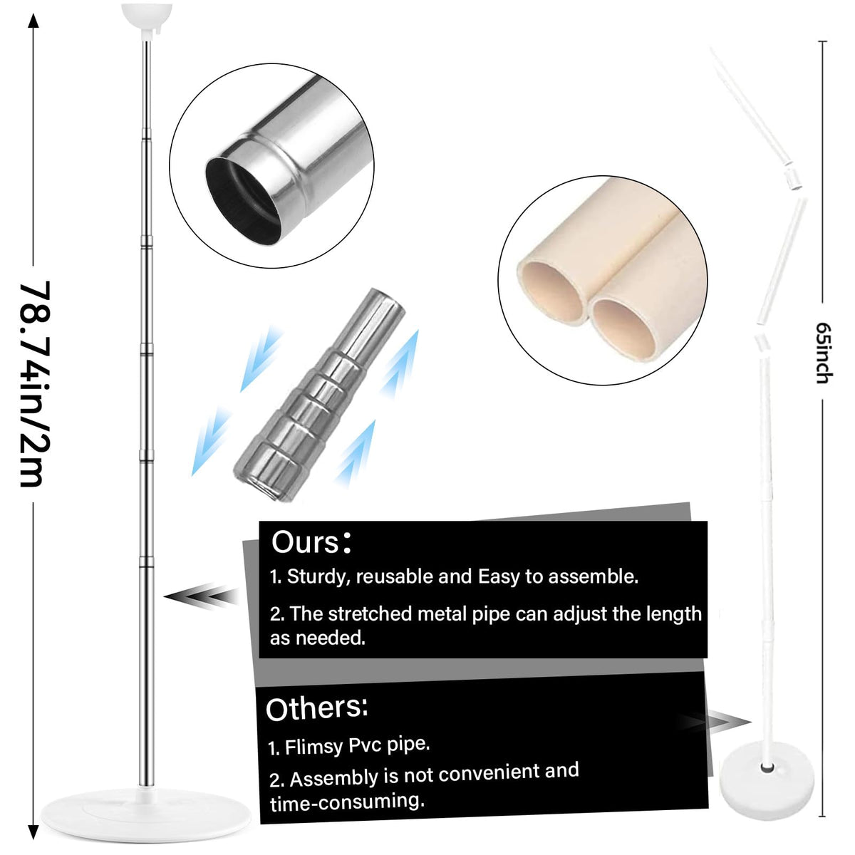 Naozinebi sturdy base and water bag stabilize outdoor setups.