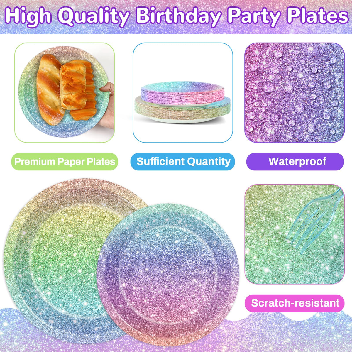 Naozinebi happy birthday napkins 6.5 inch soft and absorbent