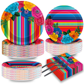 Naozinebi Mexican Fiesta plates for vibrant party dining and quick cleanup