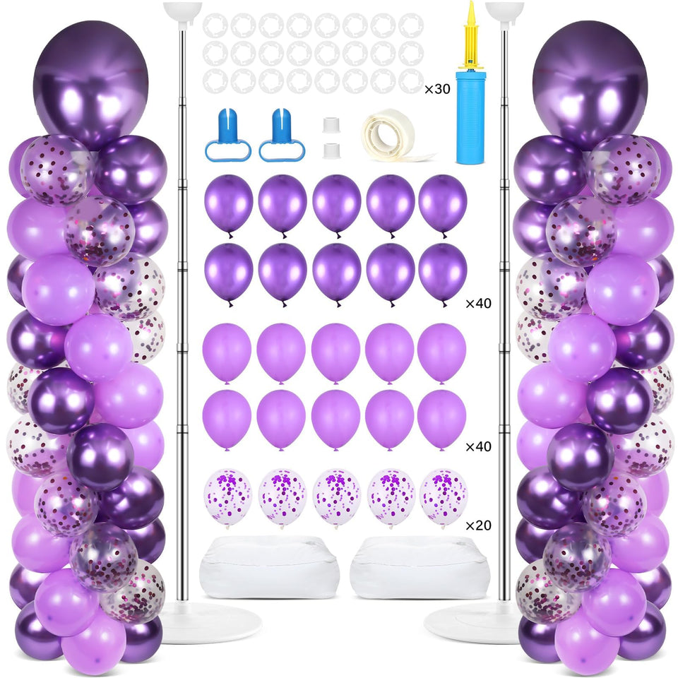 Naozinebi purple balloon column stand base provides stable indoor and outdoor party decor