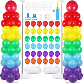 Naozinebi rainbow balloon column stand kit with adjustable height for versatile celebrations.
