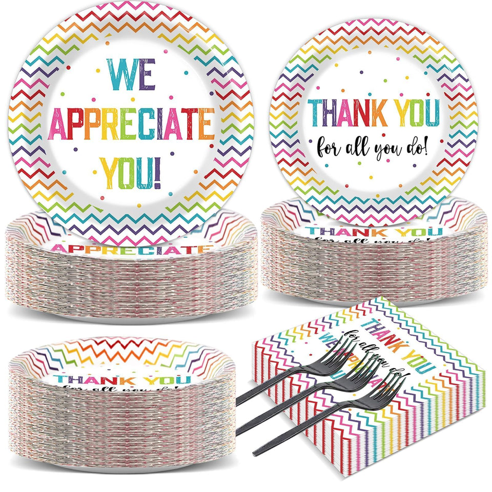 Naozinebi thank you plates 9 inch on table with festive design for celebrations
