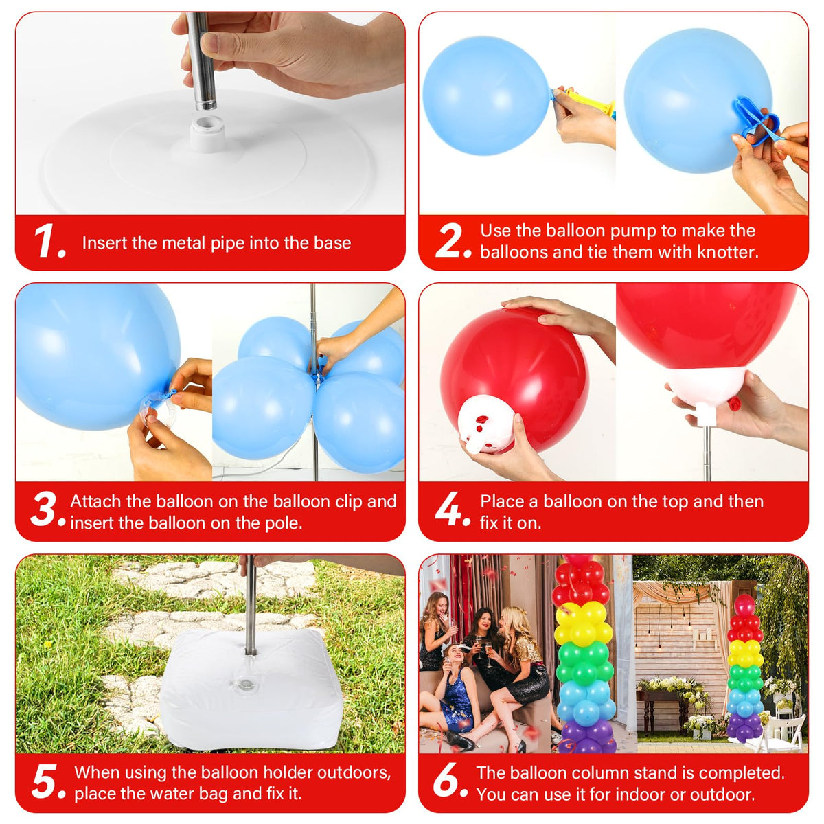 Naozinebi top balloon cup anchors balloons for a clean column or arch.