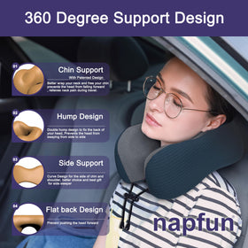 napfun chin-support travel pillow wraps neck for steady head posture