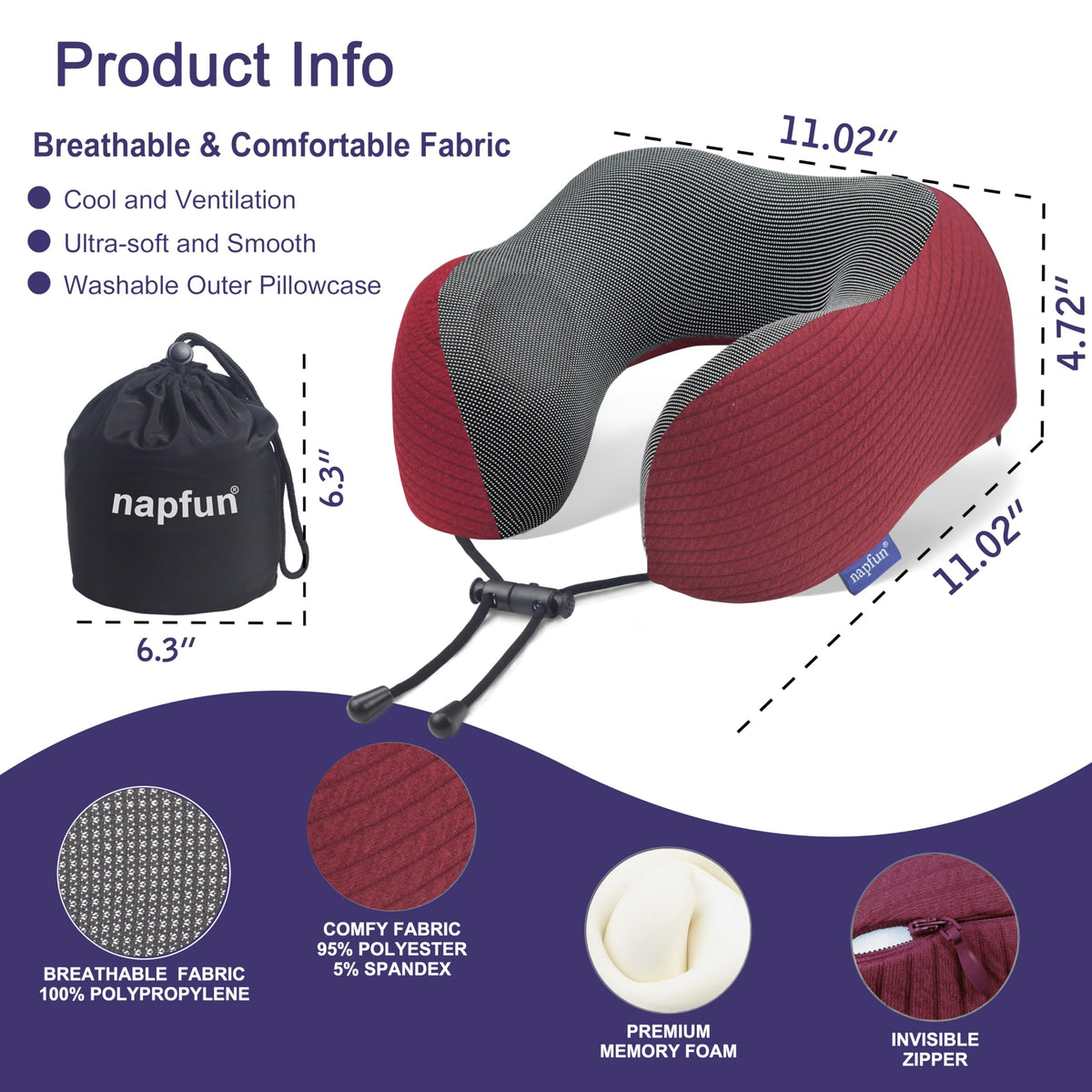 napfun memory foam close-up showing quick recovery and comfort