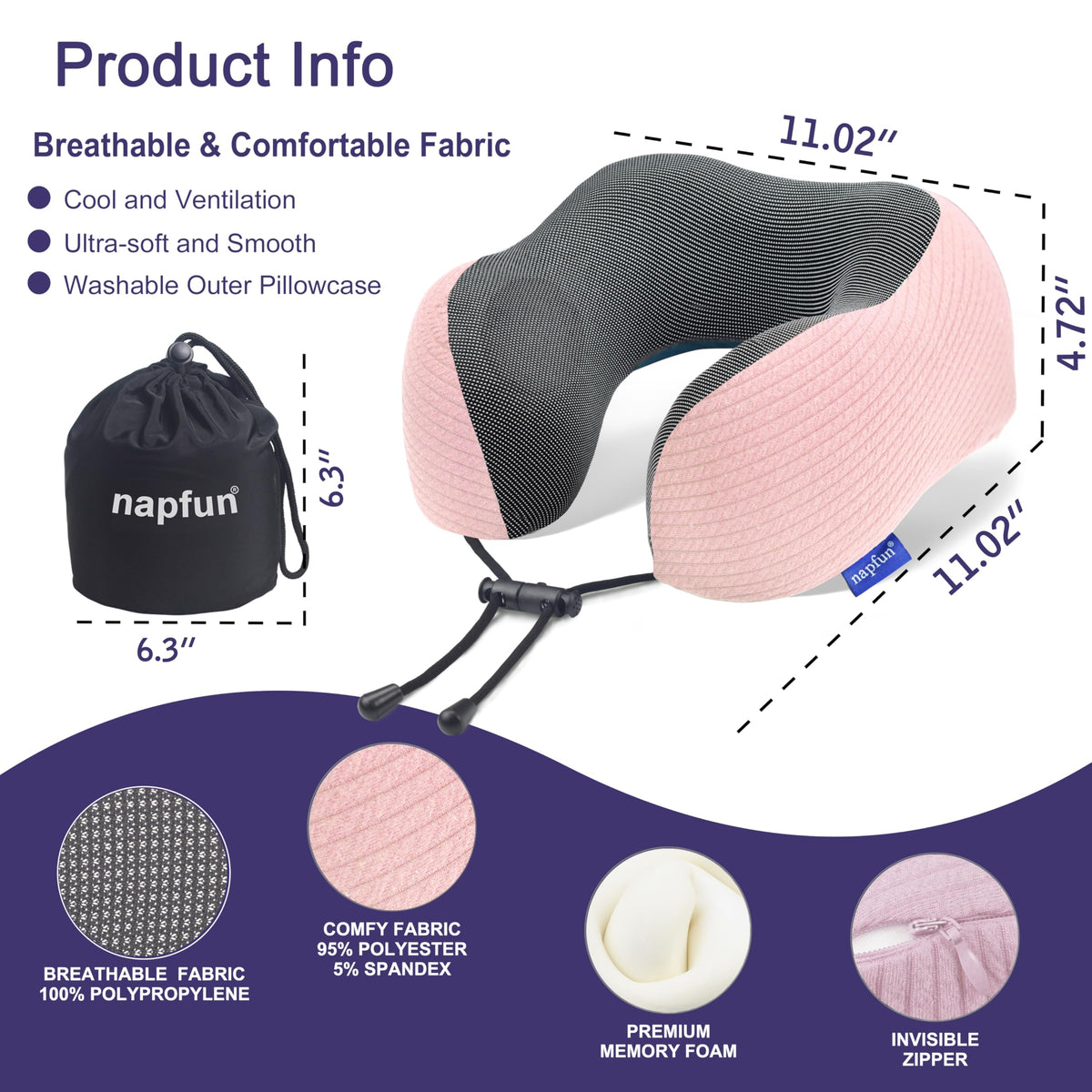 Napfun memory foam close-up highlighting quick recovery and plush feel