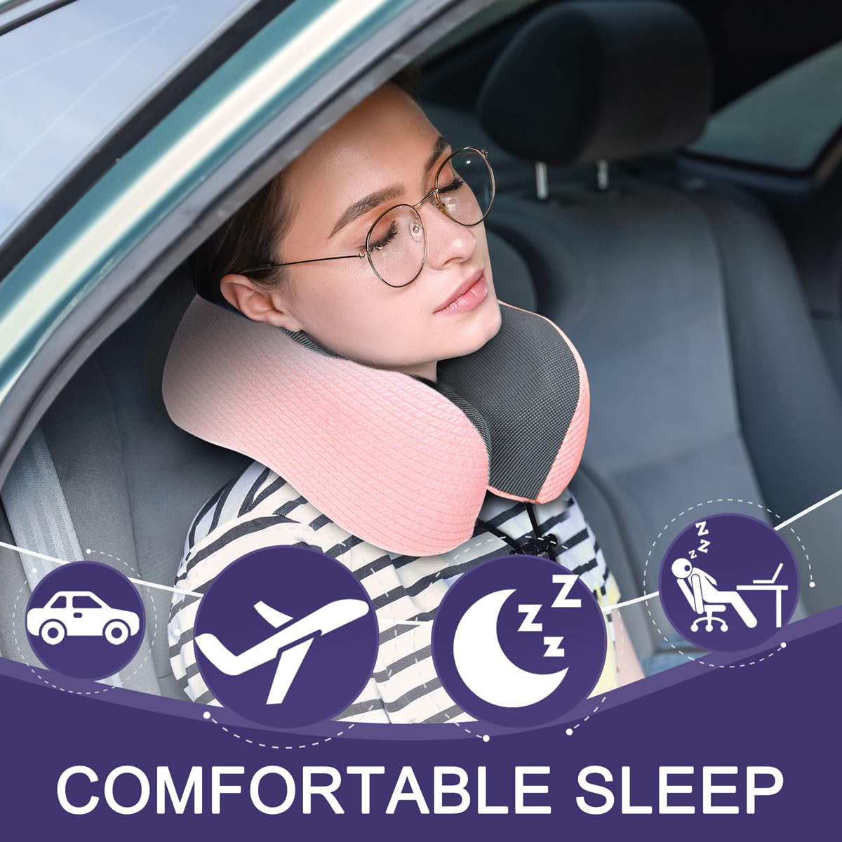 napfun memory foam travel pillow adapts to neck contours for personalized support.