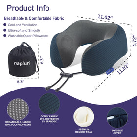 napfun memory foam pillow showing 5 seconds return for quick shape recovery