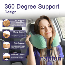 Napfun adjustable-drawstring neck pillow for customized comfort