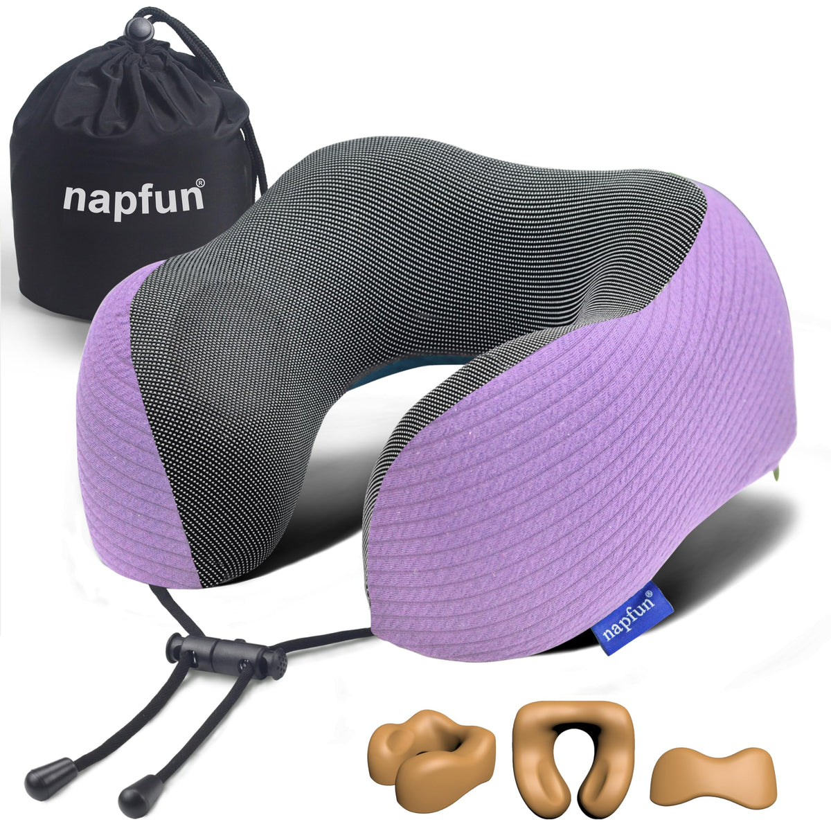 Napfun neck pillow with ergonomic design for comfortable travel
