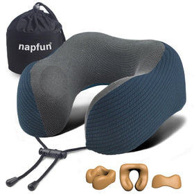 napfun neck pillow with ergonomic design supports neck comfort on long flights