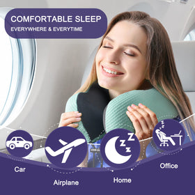 Napfun travel pillow with case demonstrates portability for easy packing