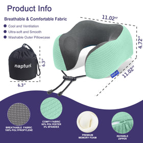 Napfun neck pillow on airplane seat showing neck support during flight