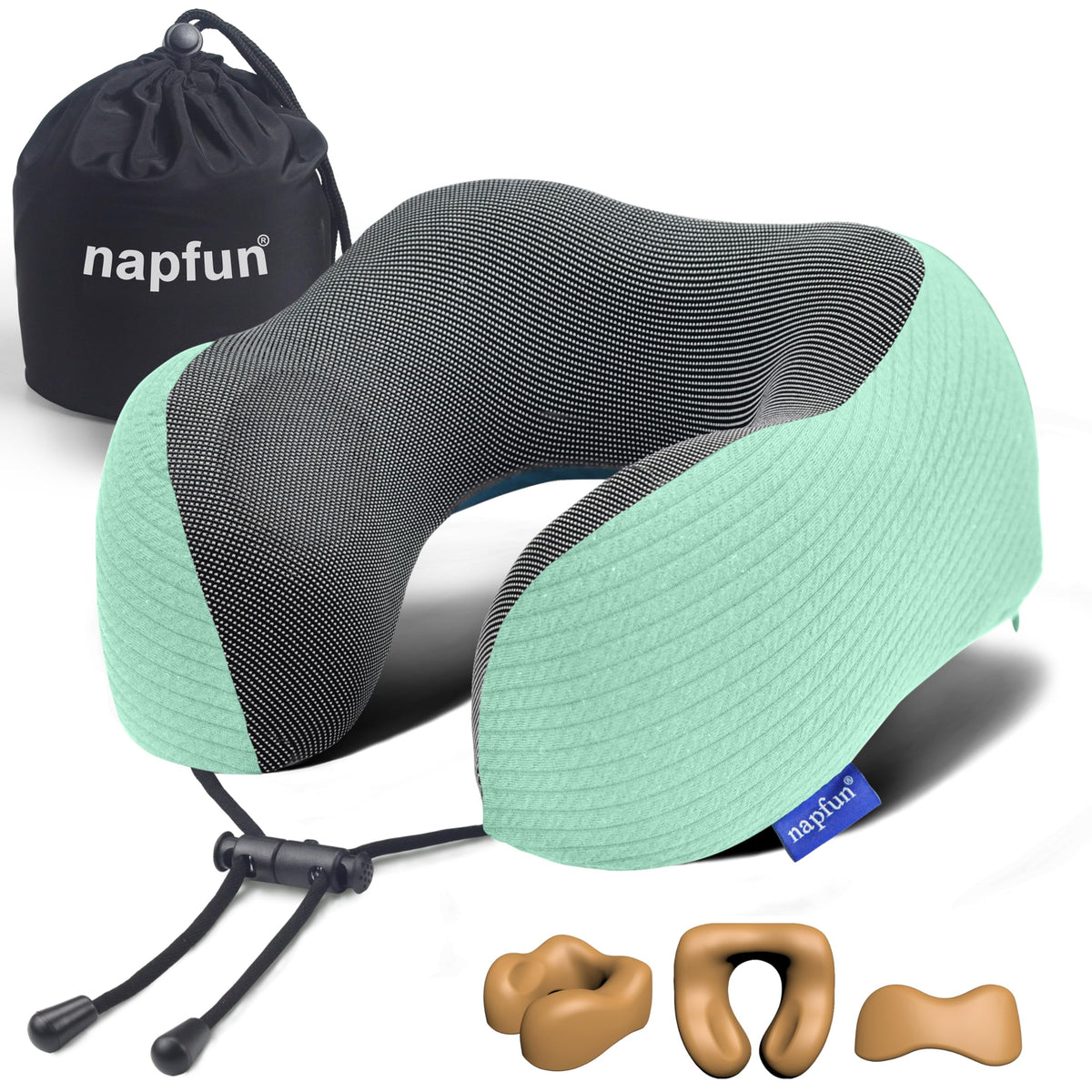 Napfun neck pillow memory foam close-up for premium travel comfort