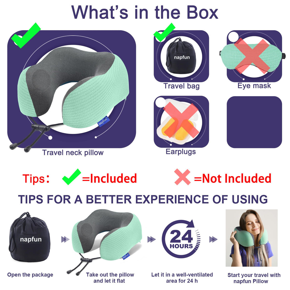 Napfun turquoise neck pillow highlights stylish compact travel essential