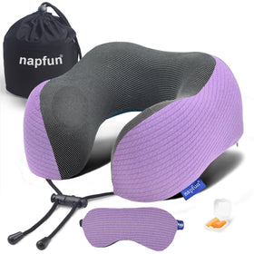 napfun travel neck pillow compact-pack for easy carry and on-the-go comfort