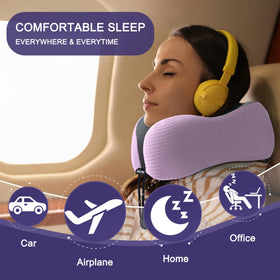 Napfun travel pillow with adjustable drawstring for custom fit