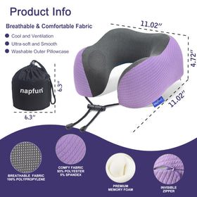 napfun travel pillow with pouch shown ready to compress for space-saving storage