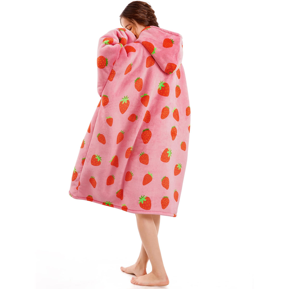 Narecte hooded blanket with large kangaroo pocket for remote and snacks