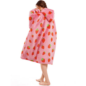 Narecte hooded blanket with large kangaroo pocket for remote and snacks