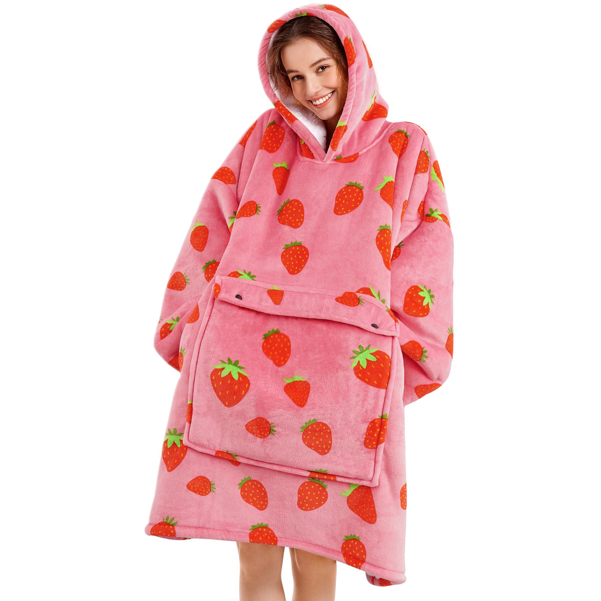 Narecte oversized blanket hoodie worn for cozy lounging and warmth