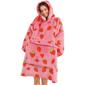 Narecte oversized blanket hoodie worn for cozy lounging and warmth
