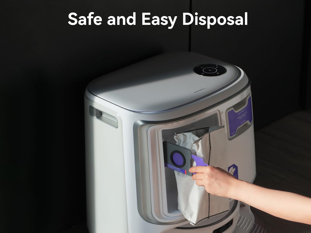 Narwal dust bag enables 120 days of storage, reducing frequent changes.
