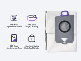 Narwal dust bag two-pack ready for quick replacement on Freo Z Ultra, Freo Z10, or Flow.