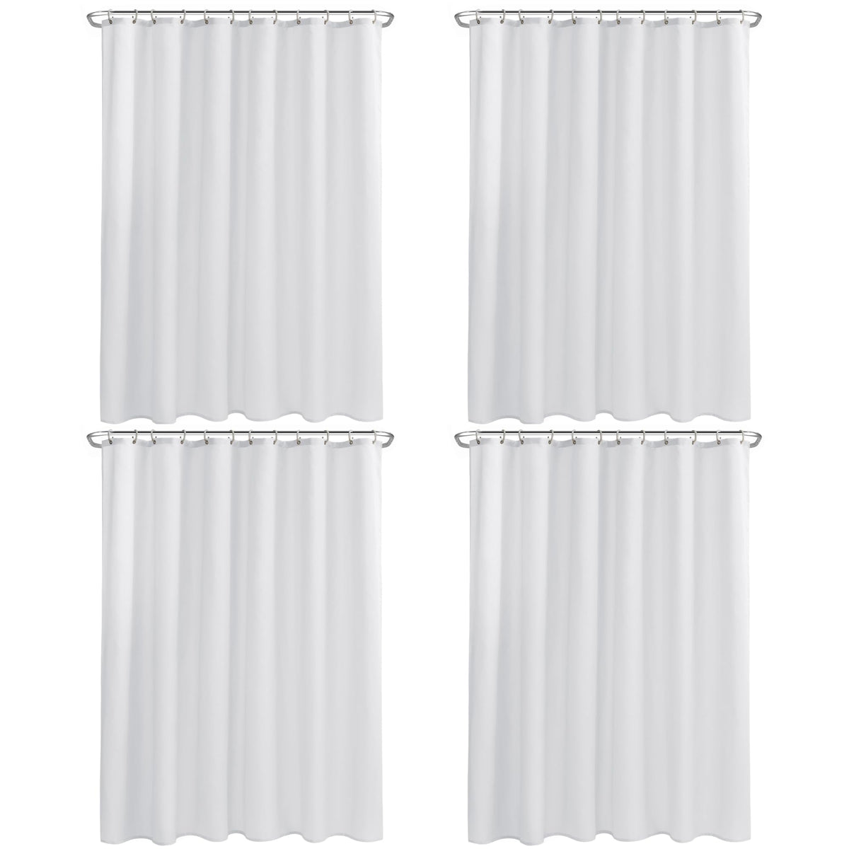 Nasitos fabric shower curtain liner pack white, lightweight and easy to install.