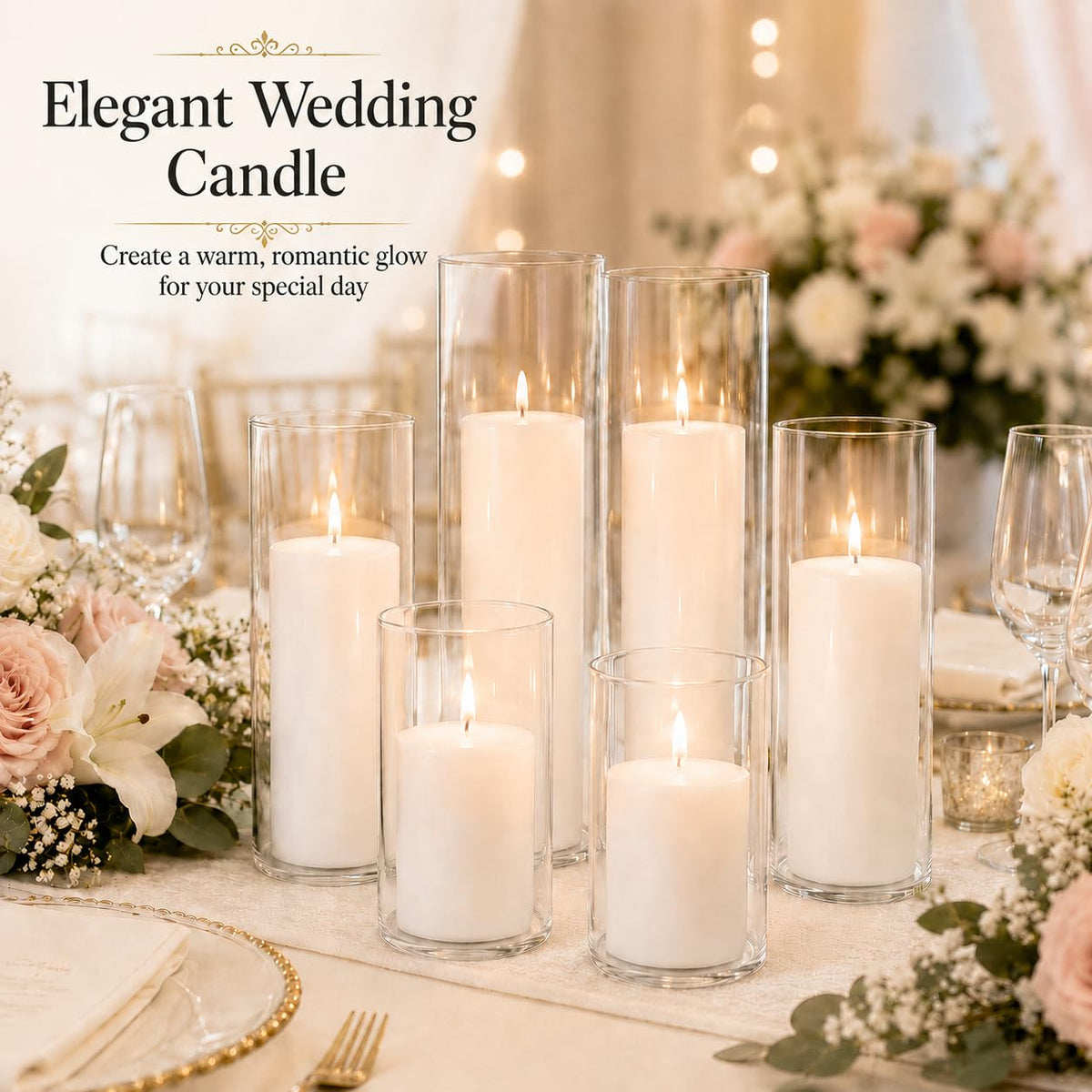 Natcense multipurpose glass candle holder doubles as decorative vase