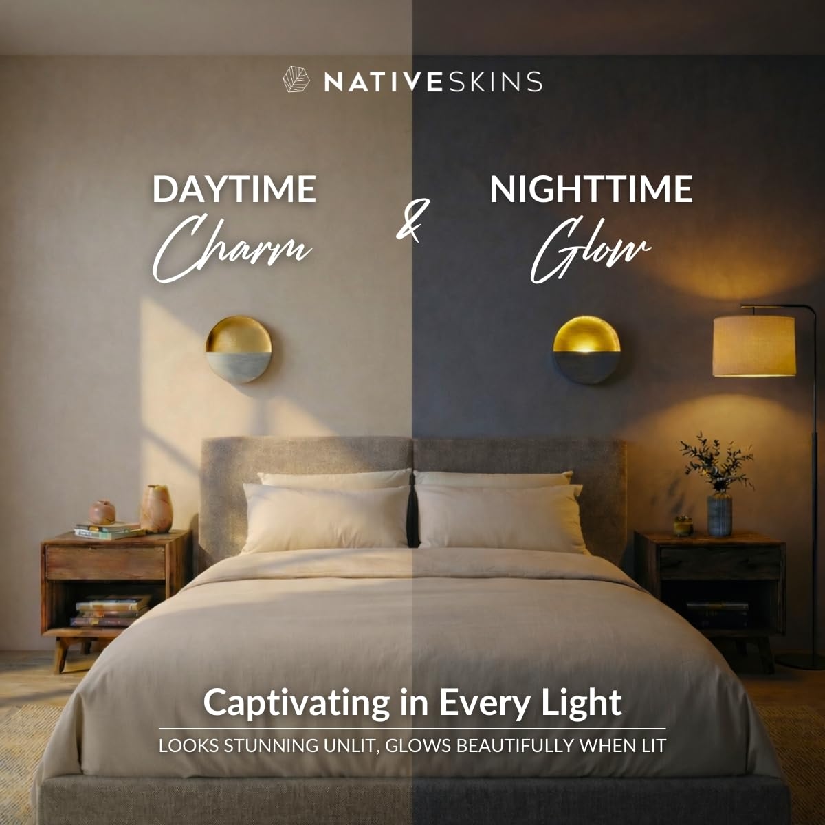 NativeSkins Eclipse tea-light compatibility with real or LED options.