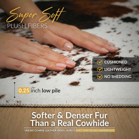 NativeSkins faux suede grip backing keeps the rug flat on wood or carpet.
