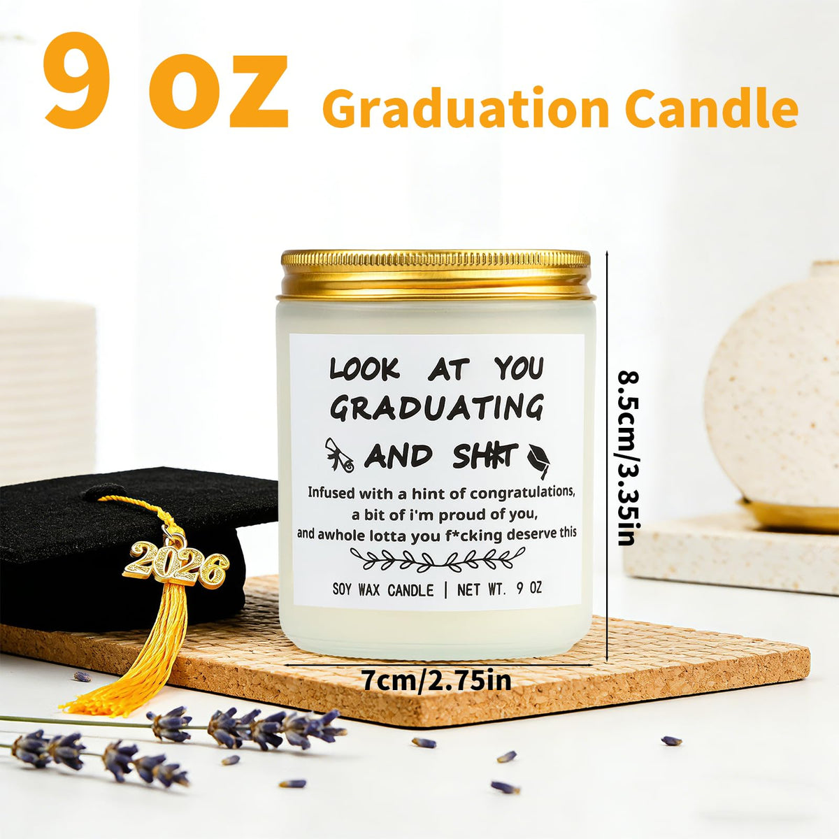 Natonhi lavender-scented candle offers relaxing mood for evenings.