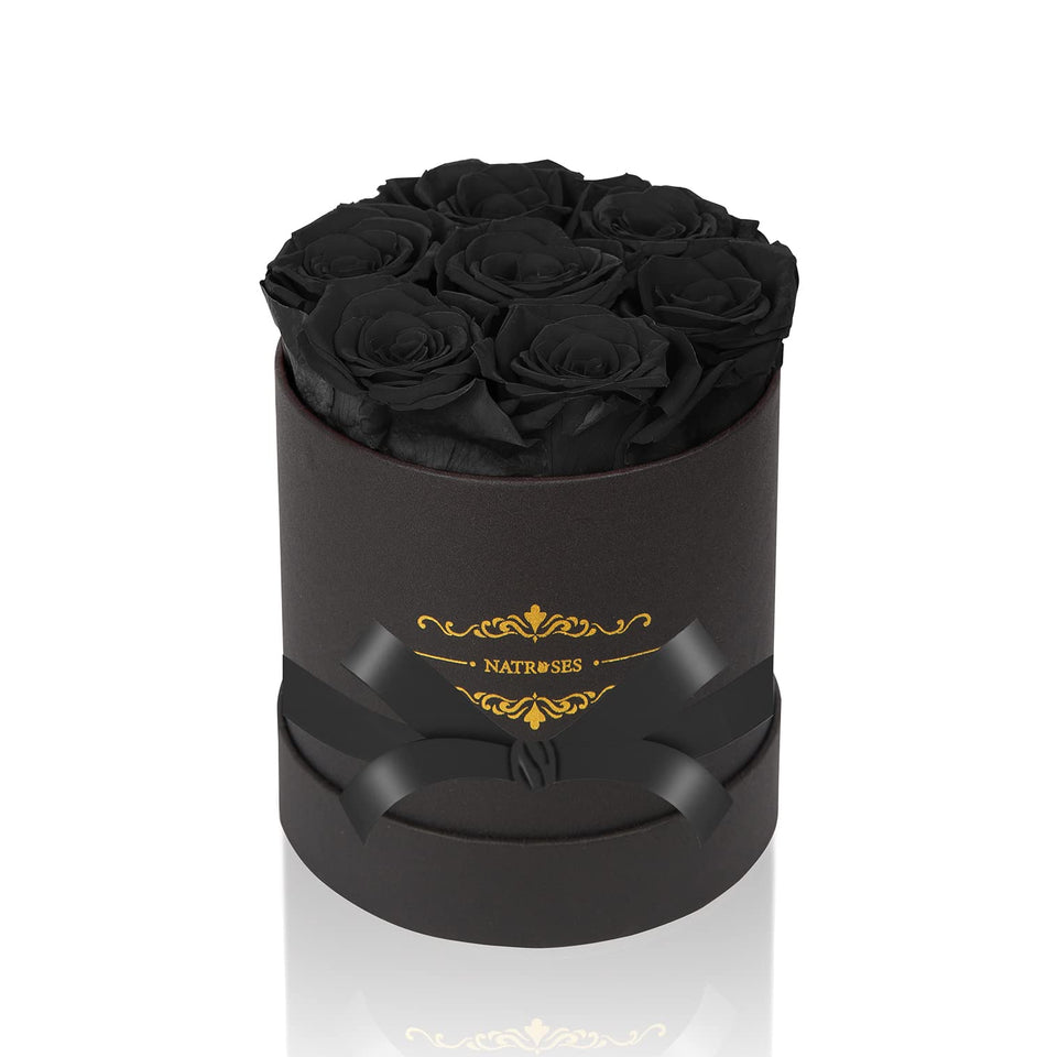 NATROSES 7-piece preserved roses in black box, lasting beauty for months