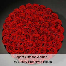 NATROSES close-up of a preserved rose highlighting rich color and no maintenance.